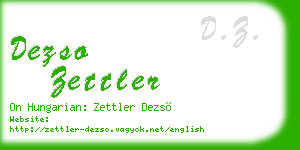 dezso zettler business card