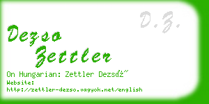dezso zettler business card